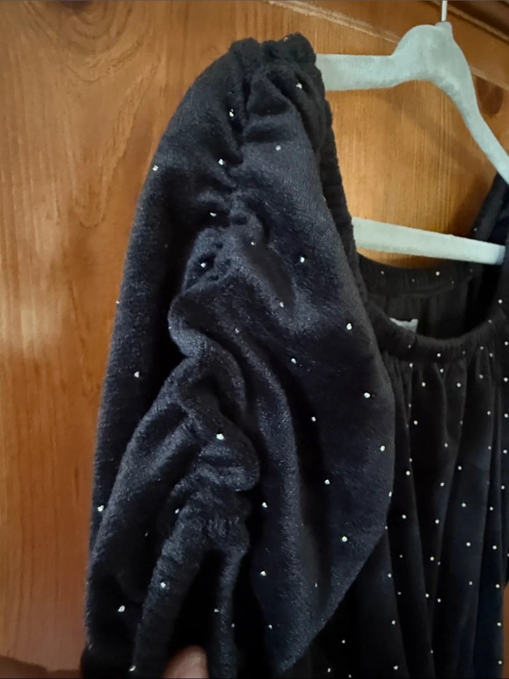 Tahari Black Velour Maxi jumper with Subtle Sparkle